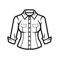 blouse icon or modern line symbol. line art and icon design with bold outline. Black and white Pixel Perfect minimalistic symbol isolated white background. Silhouette simple thin sign vector