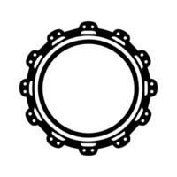 tambourine icon or modern line symbol. line art and icon design with bold outline. Black and white Pixel Perfect minimalistic symbol isolated white background. Silhouette simple thin sign vector
