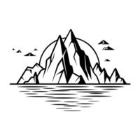 glacier icon or modern line symbol. line art and icon design with bold outline. Black and white Pixel Perfect minimalistic symbol isolated white background. Silhouette simple thin sign vector