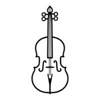 cello icon or modern line symbol. line art and icon design with bold outline. Black and white Pixel Perfect minimalistic symbol isolated white background. Silhouette simple thin sign vector