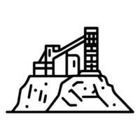 quarry icon or modern line symbol. line art and icon design with bold outline. Black and white Pixel Perfect minimalistic symbol isolated white background. Silhouette simple thin sign vector