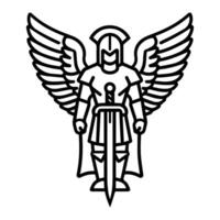 archangel icon or modern line symbol. line art and icon design with bold outline. Black and white Pixel Perfect minimalistic symbol isolated white background. Silhouette simple thin sign vector