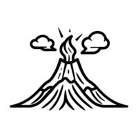 volcano icon or modern line symbol. line art and icon design with bold outline. Black and white Pixel Perfect minimalistic symbol isolated white background. Silhouette simple thin sign vector