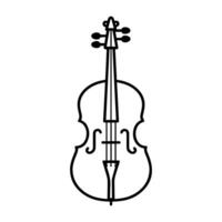 cello icon or modern line symbol. line art and icon design with bold outline. Black and white Pixel Perfect minimalistic symbol isolated white background. Silhouette simple thin sign vector