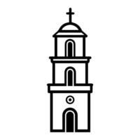 belfry icon or modern line symbol. line art and icon design with bold outline. Black and white Pixel Perfect minimalistic symbol isolated white background. Silhouette simple thin sign vector