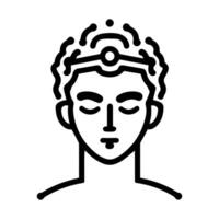 god icon or modern line symbol. line art and icon design with bold outline. Black and white Pixel Perfect minimalistic symbol isolated white background. Silhouette simple thin sign vector