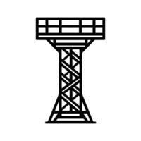 aerial platform icon or modern line symbol. line art and icon design with bold outline. Black and white Pixel Perfect minimalistic symbol isolated white background. Silhouette simple thin sign vector