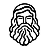 god icon or modern line symbol. line art and icon design with bold outline. Black and white Pixel Perfect minimalistic symbol isolated white background. Silhouette simple thin sign vector