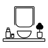 mirror icon or modern line symbol. line art and icon design with bold outline. Black and white Pixel Perfect minimalistic symbol isolated white background. Silhouette simple thin sign vector