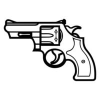 revolver icon or modern line symbol. line art and icon design with bold outline. Black and white Pixel Perfect minimalistic symbol isolated white background. Silhouette simple thin sign vector