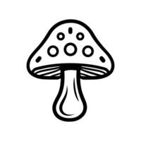 mushroom icon or modern line symbol. line art and icon design with bold outline. Black and white Pixel Perfect minimalistic symbol isolated white background. Silhouette simple thin sign vector