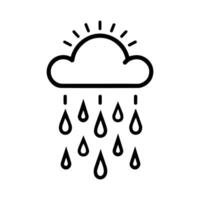 rain icon or modern line symbol. line art and icon design with bold outline. Black and white Pixel Perfect minimalistic symbol isolated white background. Silhouette simple thin sign vector