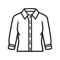 blouse icon or modern line symbol. line art and icon design with bold outline. Black and white Pixel Perfect minimalistic symbol isolated white background. Silhouette simple thin sign vector