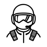 pilot icon or modern line symbol. line art and icon design with bold outline. Black and white Pixel Perfect minimalistic symbol isolated white background. Silhouette simple thin sign vector