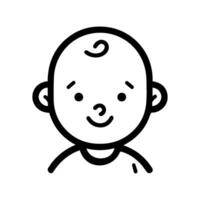 Baby icon or modern line symbol. line art and icon design with bold outline. Black and white Pixel Perfect minimalistic symbol isolated white background. Silhouette simple thin sign vector