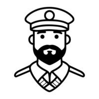 commandant icon or modern line symbol. line art and icon design with bold outline. Black and white Pixel Perfect minimalistic symbol isolated white background. Silhouette simple thin sign vector
