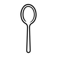 spoon icon or modern line symbol. line art and icon design with bold outline. Black and white Pixel Perfect minimalistic symbol isolated white background. Silhouette simple thin sign vector