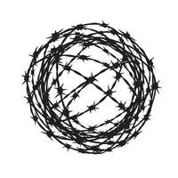 A barbed wire silhouette on white background 10 EPS vector