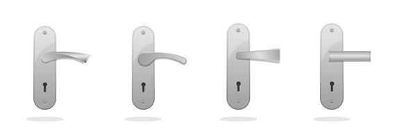 Door handle metallic set vector