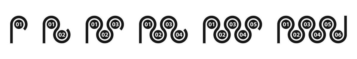 Number circle scheme set. Circular numbered icons vector