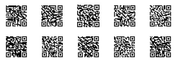 QR code pixel icon set vector
