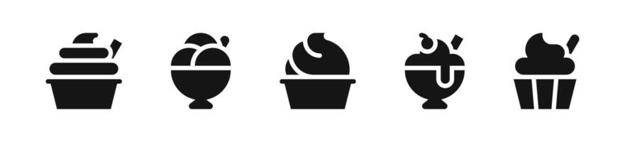 Cake icon set. Various icons of cakes vector