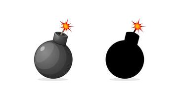 Bomb ball sparkles illustration. Lit bomb with a sparkled fuse vector