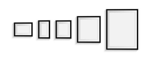Photo frames realistic minimalistic style set. Simple and realistic photo frames in minimal design vector