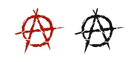 Anarchy symbol icon set vector