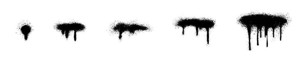 Paint spray grunge texture set. Spray paint splatters and grunge patterns vector