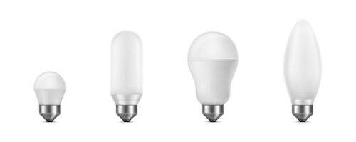 Lightbulb realistic illustration set vector