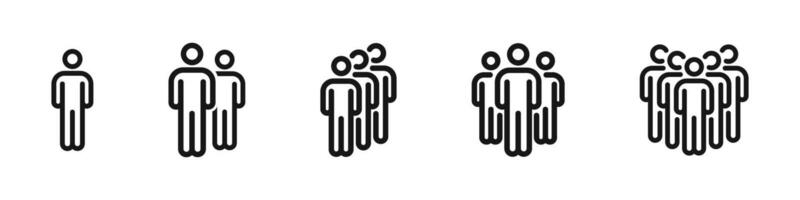 Crowd of people icons vector