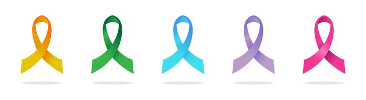 Ribbon bow set vector