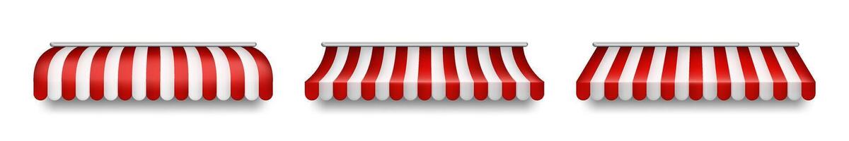 Market red and white roof illustration. Market stall with a red and white striped roof vector