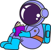 an astronaut reading a book vector