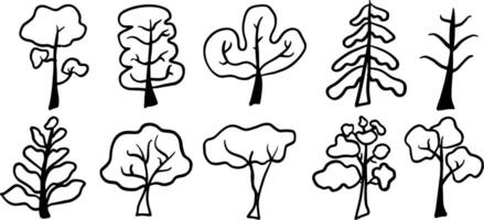 Tree Doodles for Nature Themed Art and Design Projects vector