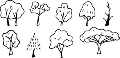 Minimalist Nature and Tree Illustration Set for Landscapes vector