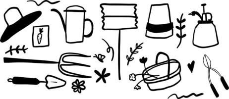 Garden and Nature Illustrations in Minimalist Style vector