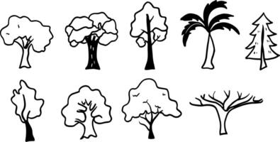 Nature Inspired Tree Doodle Set for Landscape Projects vector
