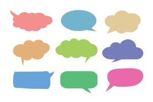 Colorful speech bubble icon set to communication geometric graphic element. vector