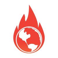 Planet Earth is on fire. The concept of the problem of global warming vector