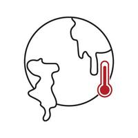 Global warming, ecological problems. thermometer icon design. vector