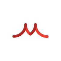 Logo letter M red design with blank background vector