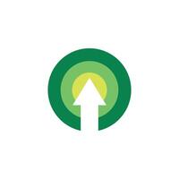 Logo arrow green gradient with white background vector