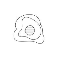Illustration line sketch bread and egg line stroke with blank background vector