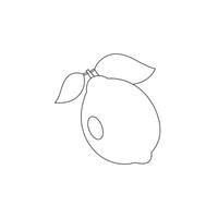 Illustration line sketch stroke lemon with blank background vector