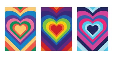 Design template love retro with retro , rainbow and cyberpunk color vector