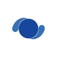 Logo circle twist spin blue unique design with blank background vector