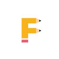 Logo letter F pencile double twin unique design with blank background vector