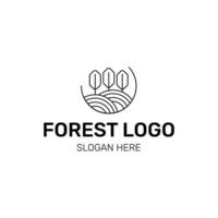 Forest logo with tree and slogan text vector